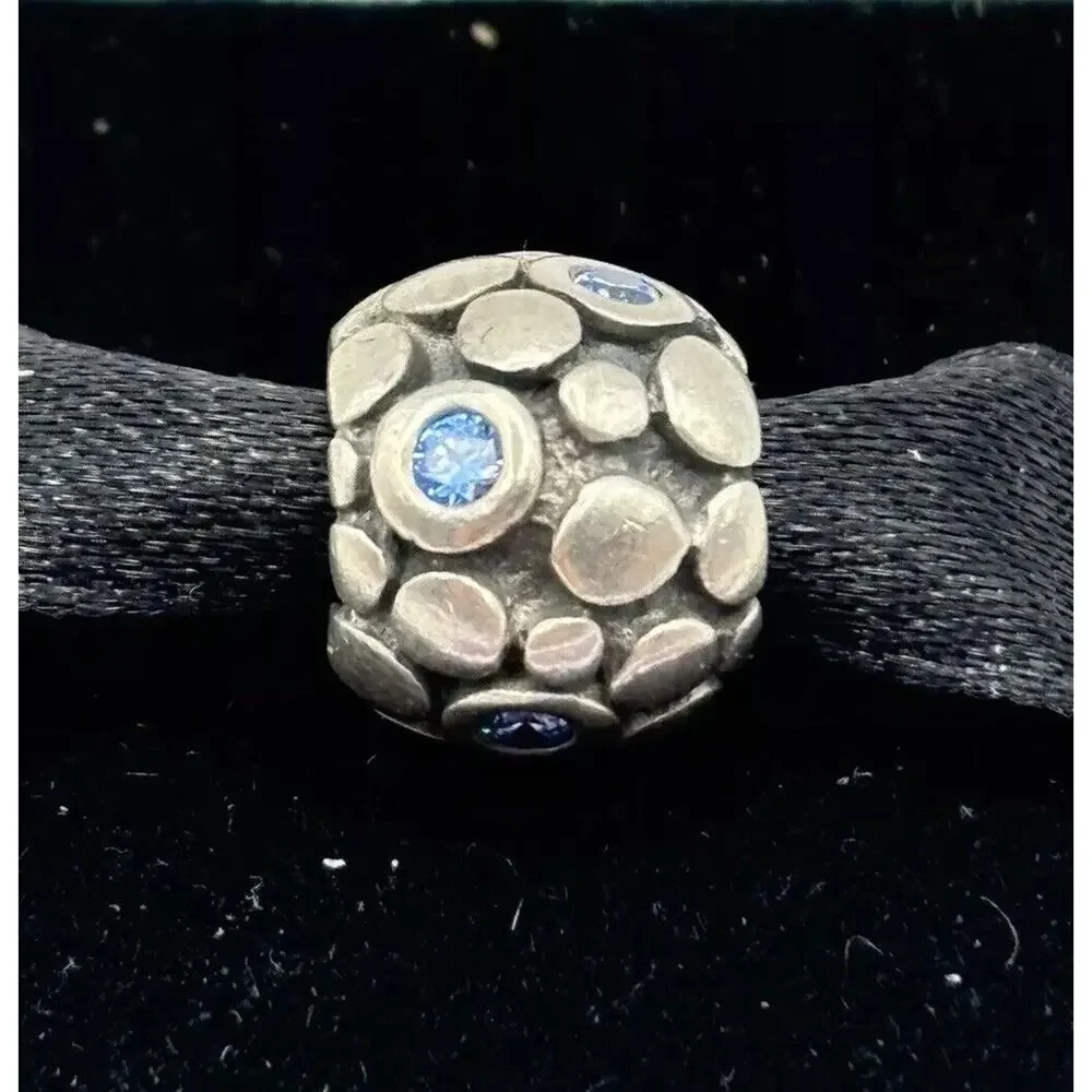 Pandora‎ Sterling Silver Blue CZ Bubbles Bead Charm 790329CZB - Picture 4 of 8